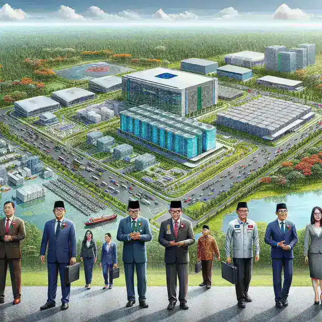 "Indonesia's Government Launches Integrated Data Center in East Kalimantan - Image of the official inauguration ceremony showcasing officials and technology used for digital governance."