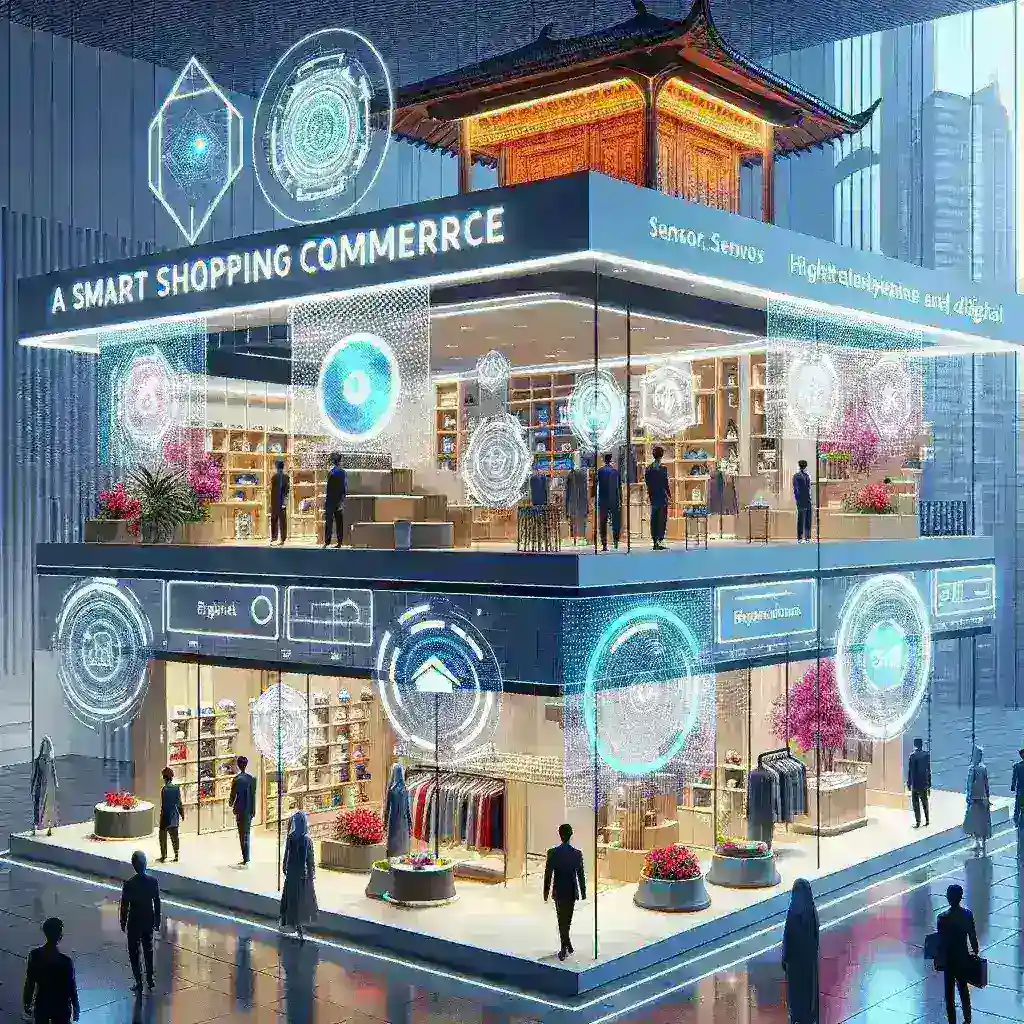 "Startup Retail Indonesia memperkenalkan konsep toko hybrid fisik-digital yang dilengkapi dengan sensor pintar, menampilkan interaksi antara teknologi dan pengalaman belanja pelanggan."